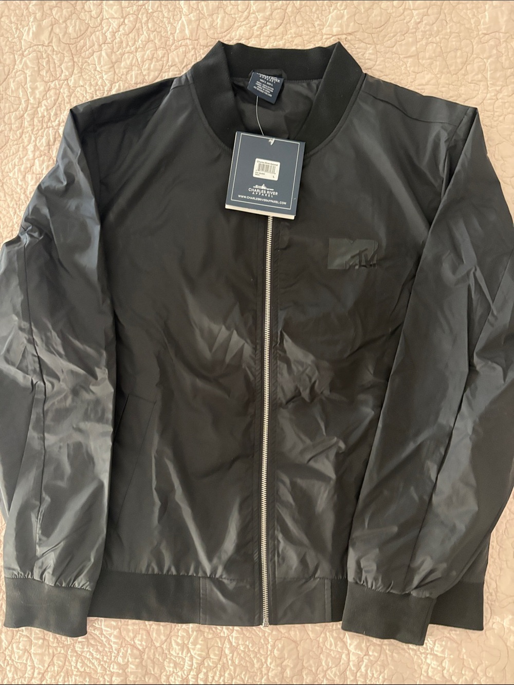 MTV Men’s Black Lightweight Bomber Jacket